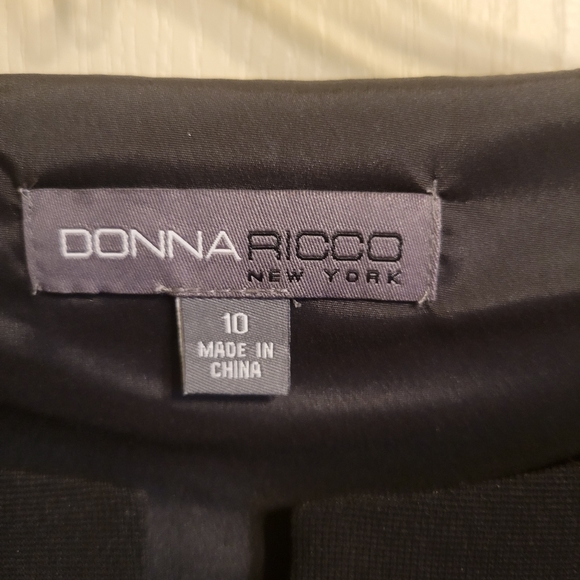 Black Donna Rico Zip Front Dress Size 10 - Picture 4 of 11